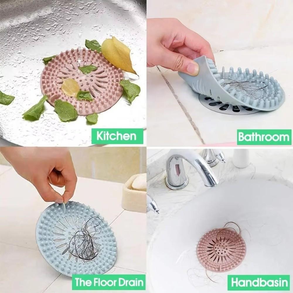 Easy Clean Hair Catcher Shower Drain Silicone Floor Drain Cover Bathroom Accessory