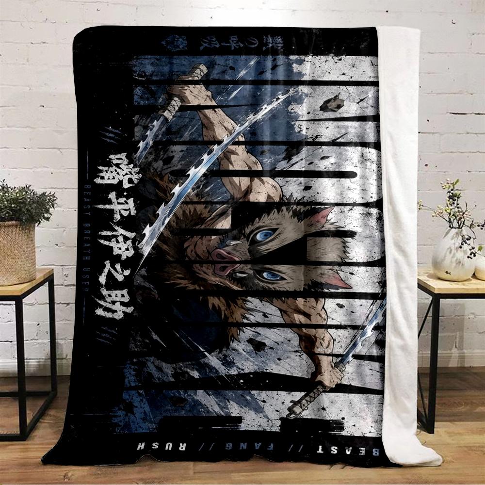 Boar Warrior Action Design printed Flannel blanket for bedroom, living room, sofa, and nap