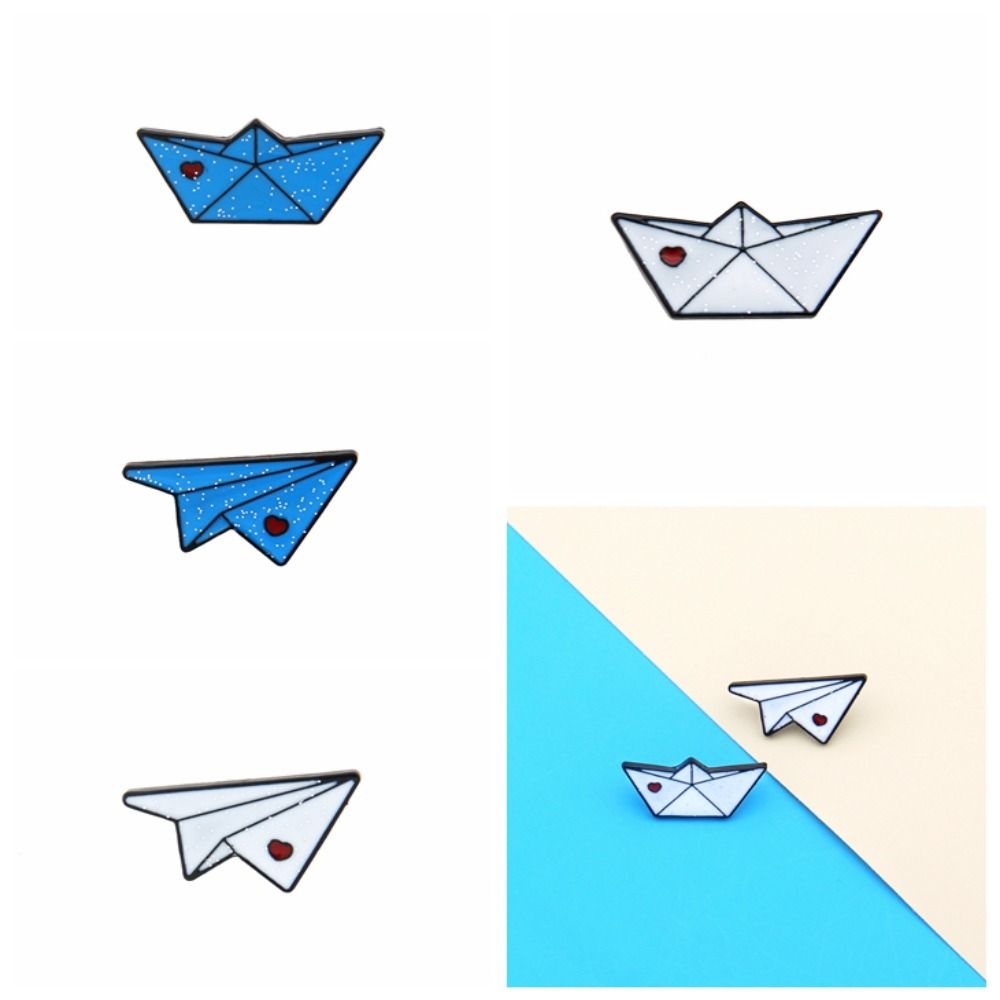 Boat Paper Plane Enamel Pins Dripping Oil  Cartoon   Party