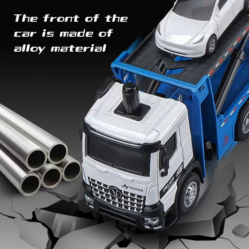 1/50 Pneumatic Lift Truck Alloy Car Model Diecast Car Sound Light Car Lovers Collection Kids Birthday Gift Metal Boys Toys