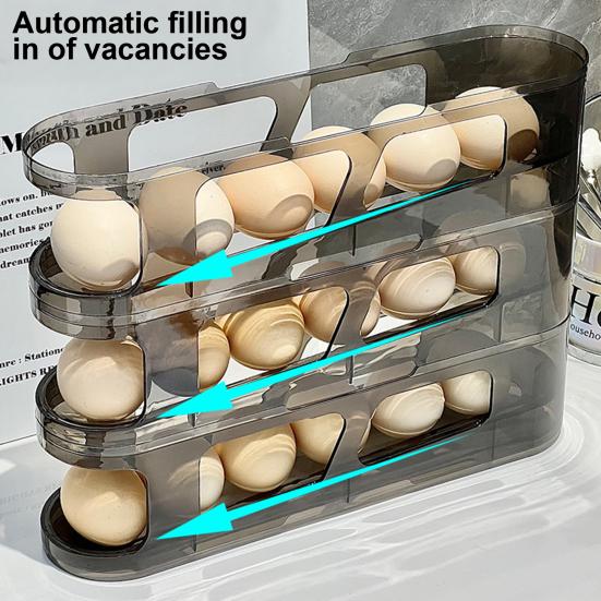 1/2/3Pcs Fridge Egg Holder Large Capacity Multi-layer Transparent Design Stackable