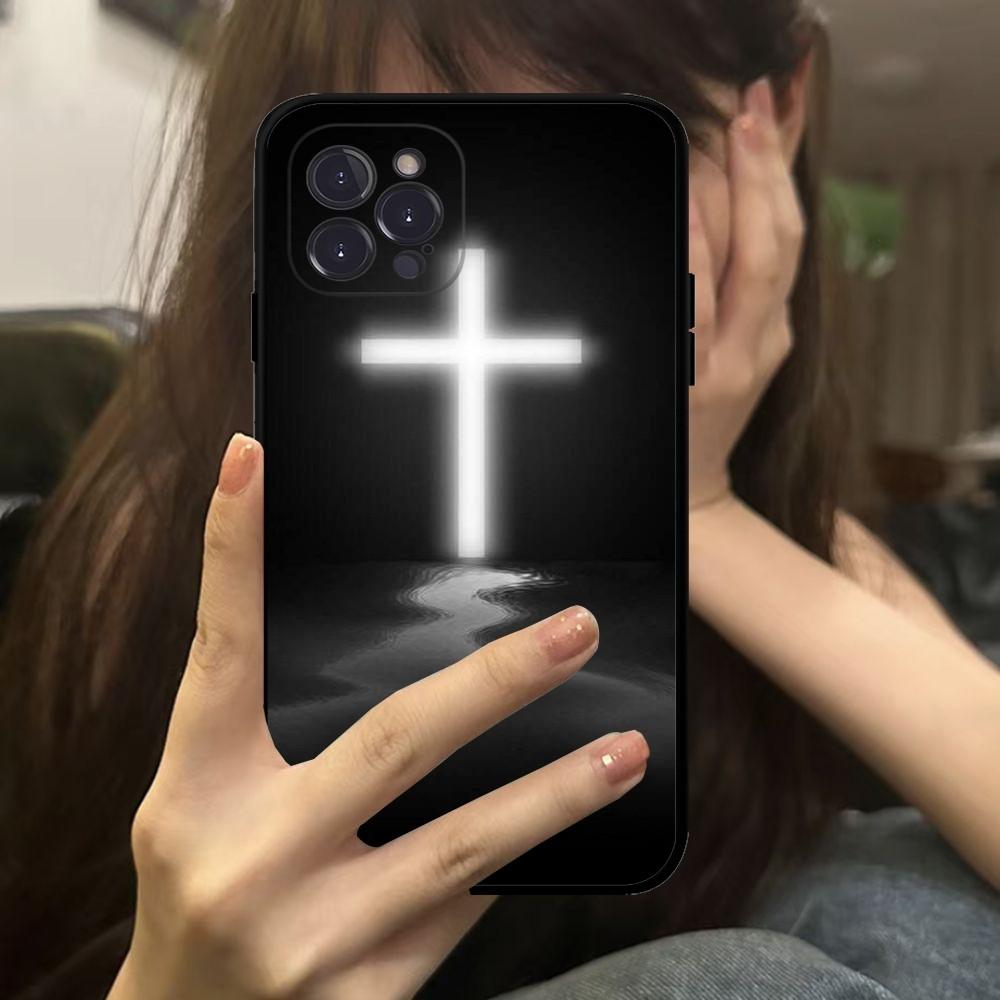 Черный Чехол-Крест для Телефона Для IPhone 16 15 14 11 12 13 Mini Pro XS Max Чехол 6 7 8 Plus X Funda Оболочка
