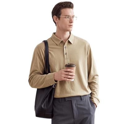 Мужская рубашка-поло в стиле business casual с длинным рукавом