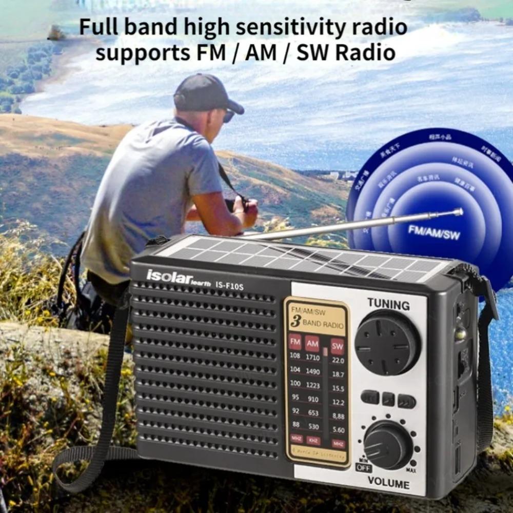 Многофункциональное радио на солнечной батарее AM FM SW, с поддержкой TF-карты, USB-накопителя, портативное радио с Bluetooth-динамиком