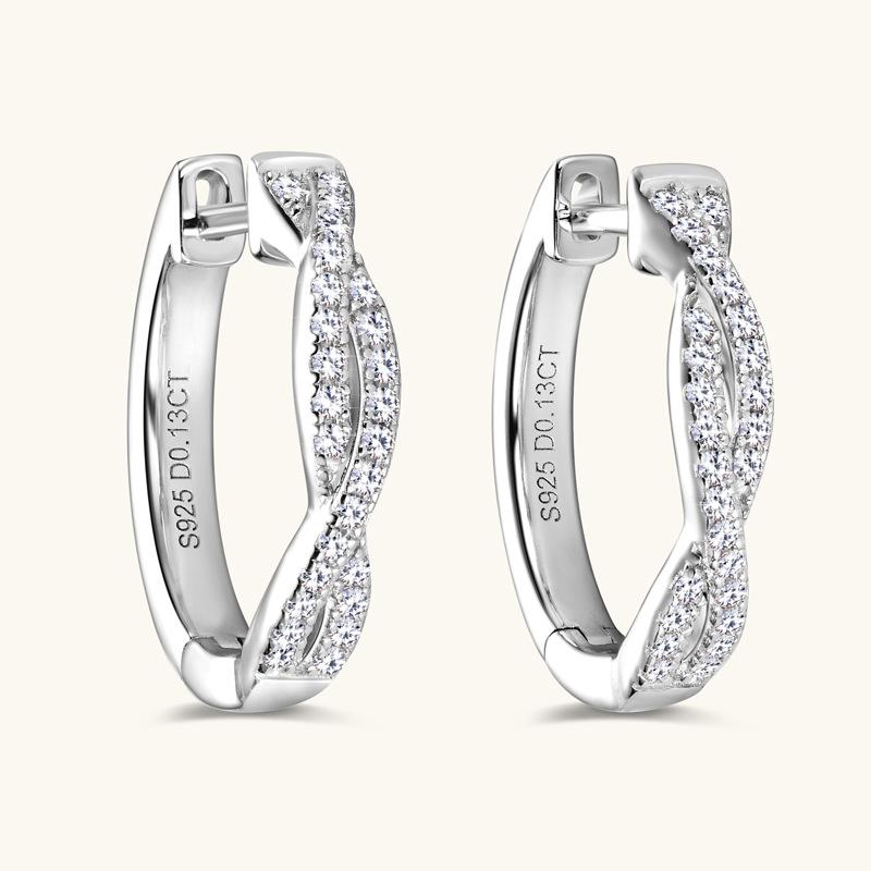Silvere Glam 2025 Новинка для трансграничной торговли: Стильные и универсальные серьги с муассанитами, модные и трендовые серьги с муассанитами