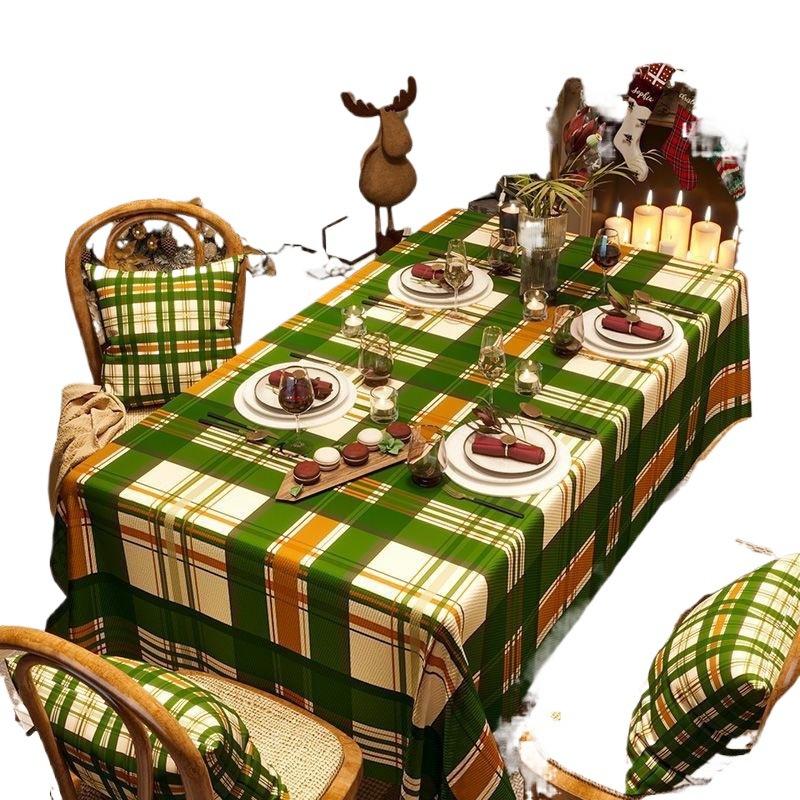 Рождественская скатерть для дома, тематическая атмосфера, прямоугольная скатерть, скатерть, новогодняя ткань для покрытия журнального столика