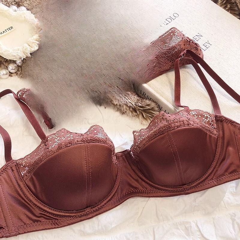 Lace Bras 1/2 Cup Thin Soft Push Up Bras For Women's Underwear Wireless Black White Girls Bras Wife Gifts Fashion Lady Inner Tops Sexy Bras