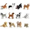 12Pcs Simulation Cat/Dog Figurine Realistic Miniature Cute Animal Figure Model PVC Solid