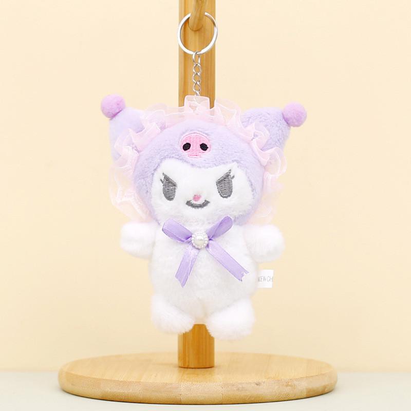 Милый брелок-плюшевая игрушка Sanrio Kuromi, очаровательная коротковорсовая мягкая кукла 12 см