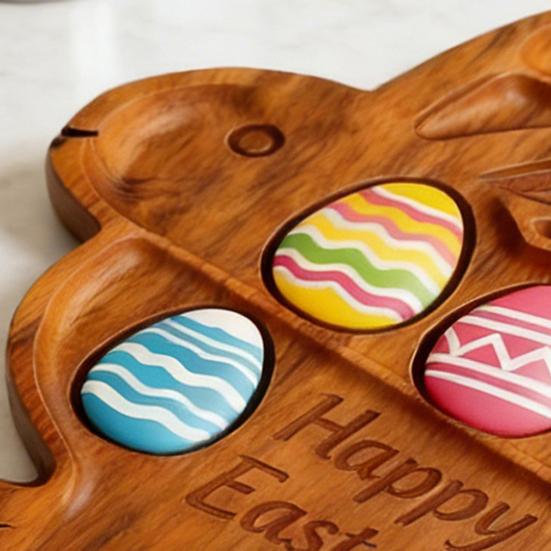 Деревянная доска для закусок «Шотландская корова» с отделениями, кролик в стиле рустик, форма клевера, многоцелевой поднос для сыра и закусок, блюдо для закусок