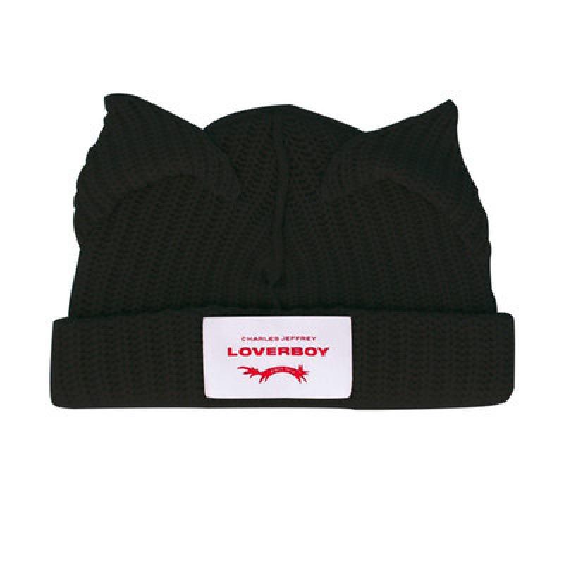 Женская зимняя шапка в корейском стиле с вязаными кошачьими ушками, дизайн в стиле хип-хоп и теплый пуловер с надписью, как у инфлюенсеров.