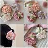Cloth Rose Hair Clip Peony Flower Large Shark Clip Cute Flower Hair Claw  Girl