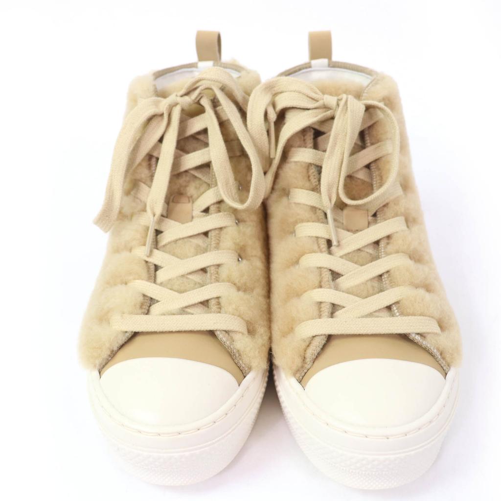 Pristine DIOR High cut sneakers B23 Rabbit motif shearling beige Bore Women 37 Used