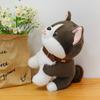 Cute Plush Dog Toy For Kids Grey Pp Cotton Stuffed Animal Decor