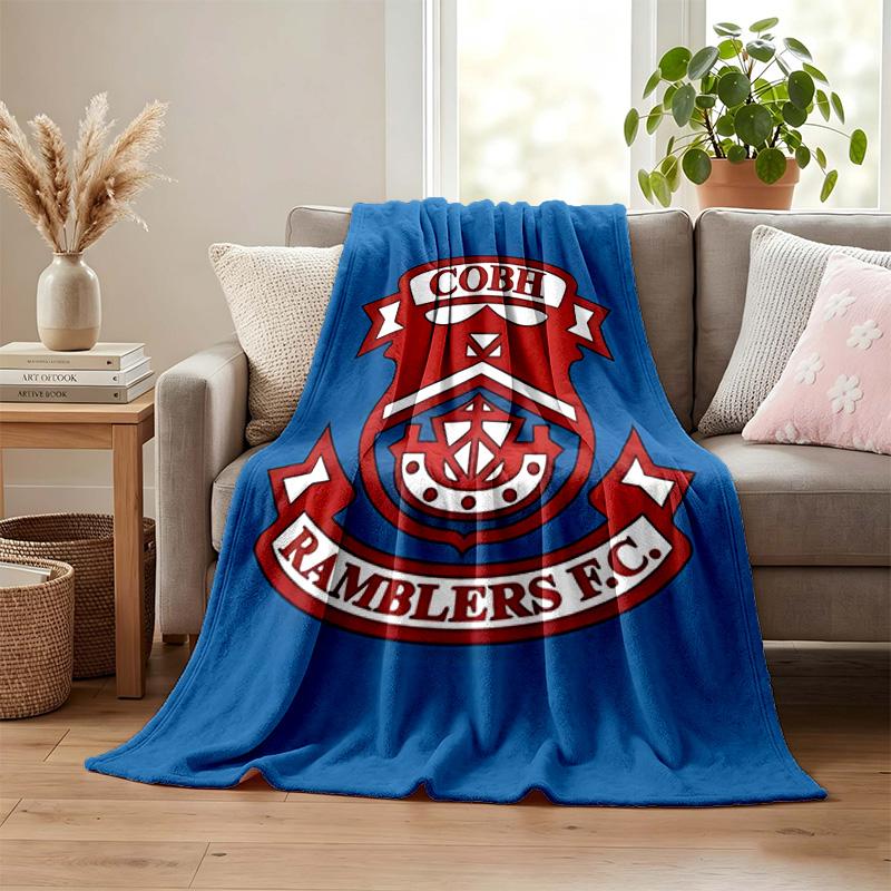 Cobh Ramblers blanket Flannel Blanket Soft Cozy Plush Throw for Sofa Bed Lightweight Home Decoration Gifts for Christmas various holidays