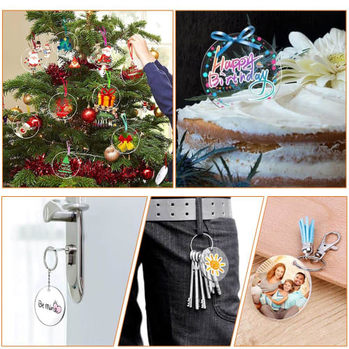 Прозрачные акриловые листы Aquafix, диаметр 50 мм, толщина 3 мм, круглые акриловые листы для DIY-декора, брелоков, рекламы, вывесок, с защитной пленкой (