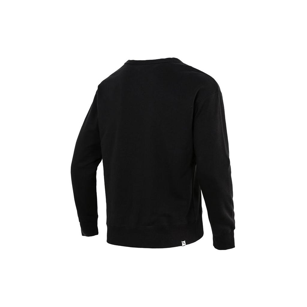 Puma Pocket Logo Sports Knit Crew Neck Sweatshirt Men Tops Black 533036-01