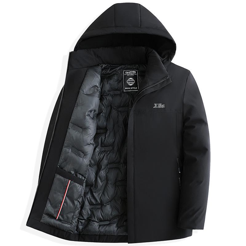 Men's Padded Winter Down Jacket - Business Casual, Warm & Cold-Proof Dad's Coat