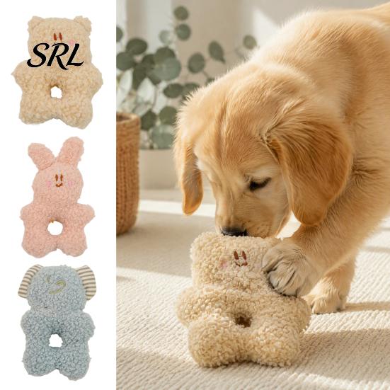 Crinkle Paper Dog Toys Stuffed Animal Chew Toy, Squeaky Plush Bear Bunny Interactive Small And Medium Snuffle Toy with Center Hole for to Dogs