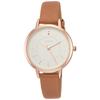 Fieldwork Analog Simple Watch, Pink Gold with Leather Strap, Women's, Brown, JN001-4
