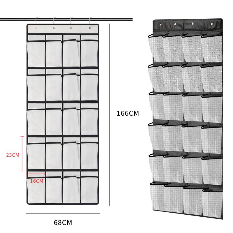 Новая сумка для хранения обуви из тонкой сетки с 24 отделениями и усиленными крючками