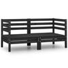 Day and Night - Day and Night Garden Corner Sofas 2 Pcs Black Solid Pine Wood