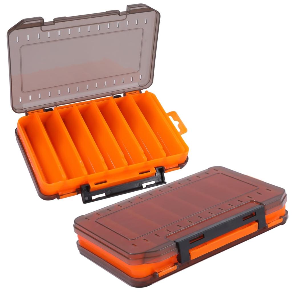 Rubonarie Lure Case, Double-Sided Storage Box for Metal Jigs, Orange, Set of 2 (Orange)