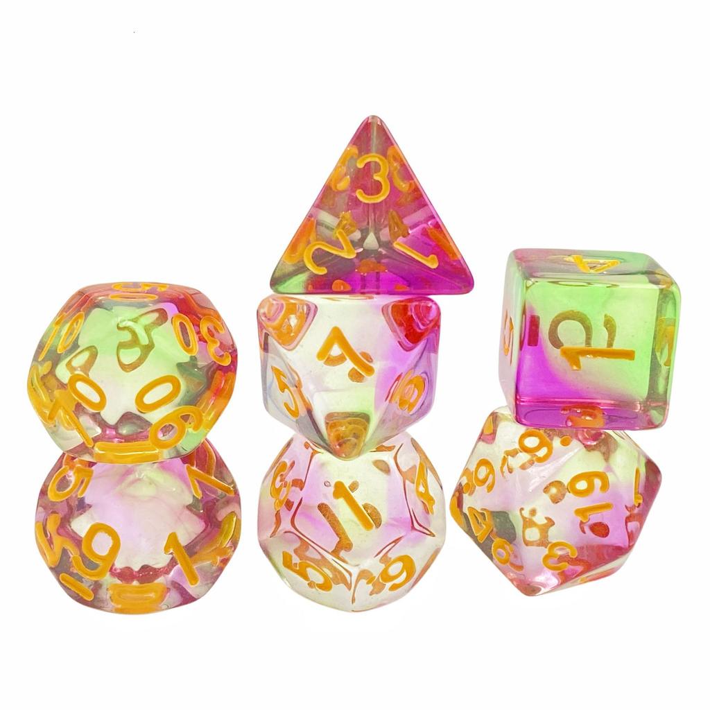 7 шт./лот, многогранные игральные кости из смолы D&D D4 D6 D8 D10 D% D12 D20, многогранные игральные кости TRPG, настольные игры