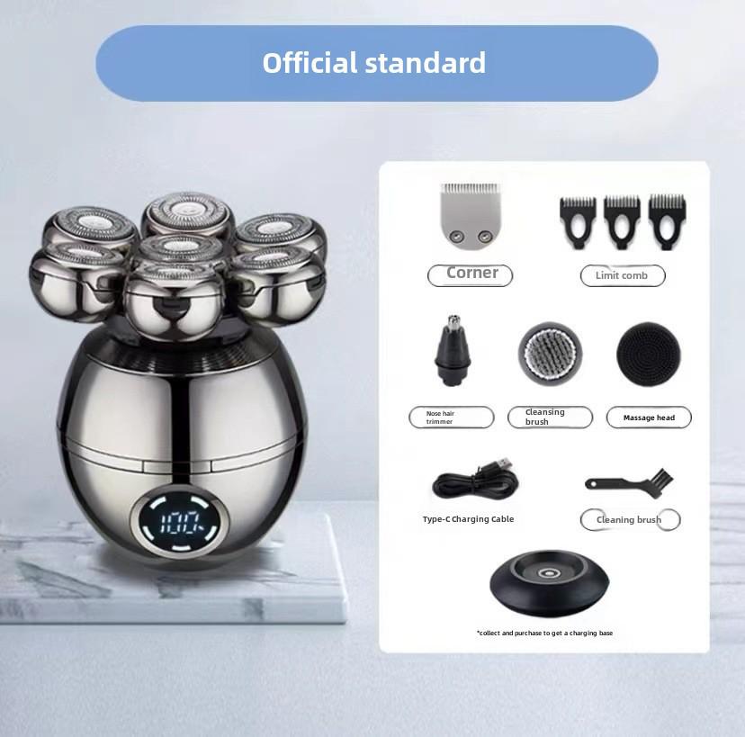 Мужская аккумуляторная электробритва с 7 лезвиями: Профессиональная машинка для стрижки волос и многофункциональная бритва