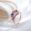 Trend  Rose Gold Color Bride Wedding Rings For Women Shiny Mix Natural Zircon Daily Fine Jewelry Crystal Gift