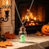 Fantasy Theme Gift for Girls Ghost in Bottle Necklace, Glow The Dark Halloween Unique Handmade Creative Jewelry Charm Jewelry, Adopt A Ghost/Cat/Dog