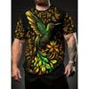 Men's 3D Hummingbird Printed T-shirt Casual Short Sleeved Round Neck Breathable Polyester Fabric Summer Style