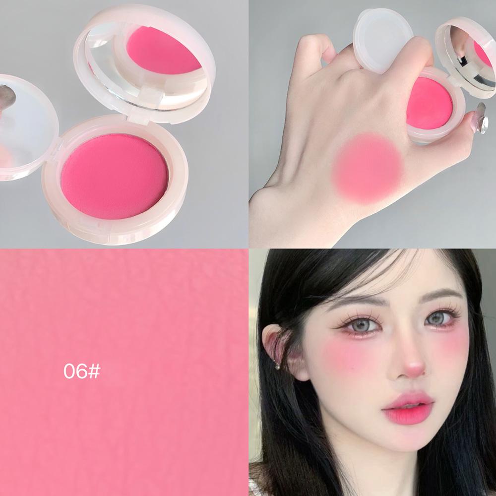 GEGE BEAR Air Cushion Blusher with Mini Puff, Soft Waxy Texture Blush Cream 6 Colors Natural Cheeks Blush