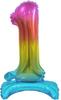 Balon Foliowy B&C Cyfra Stojąca 1 Tęczowa 38 Cm