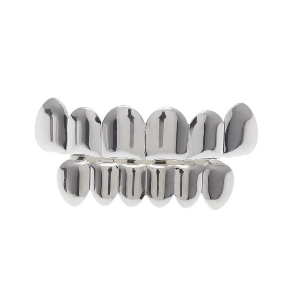 1 Set Men Women Gold Plated Hip Hop Teeth Grillz Top Bottom Grill Teeth Grills