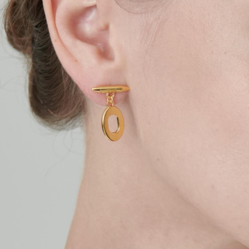 Серьги-гвоздики ELLE Jewelry Urban из 14-каратного золота, массивные, с точкой (Золотая булавка) ELGPEE385