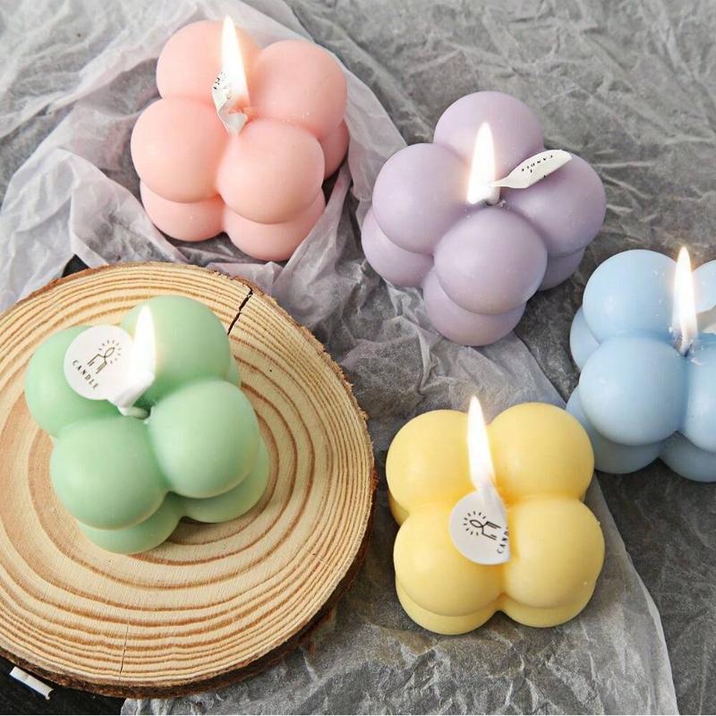 Silicone Small Bubble Cube Scented Candle Mold Ball Small Magic Cube Candle Mold Soy Wax DIY Cake Mousse Mold Home Decoration