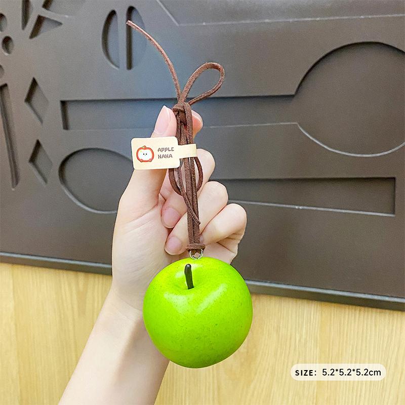 Realistic Green Red Apple Bag Charms Creative Christmas Tree Ornament Personalized Niche Car Decoration Fashion Keychain Pendant