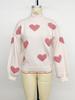 2025 Autumn/Winter Women's Christmas Love Jacquard Knit Sweater - European/American Style Semi-High Neck