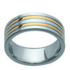 Steel Ring 'Peaceful' Silver Gold - 7 Mm