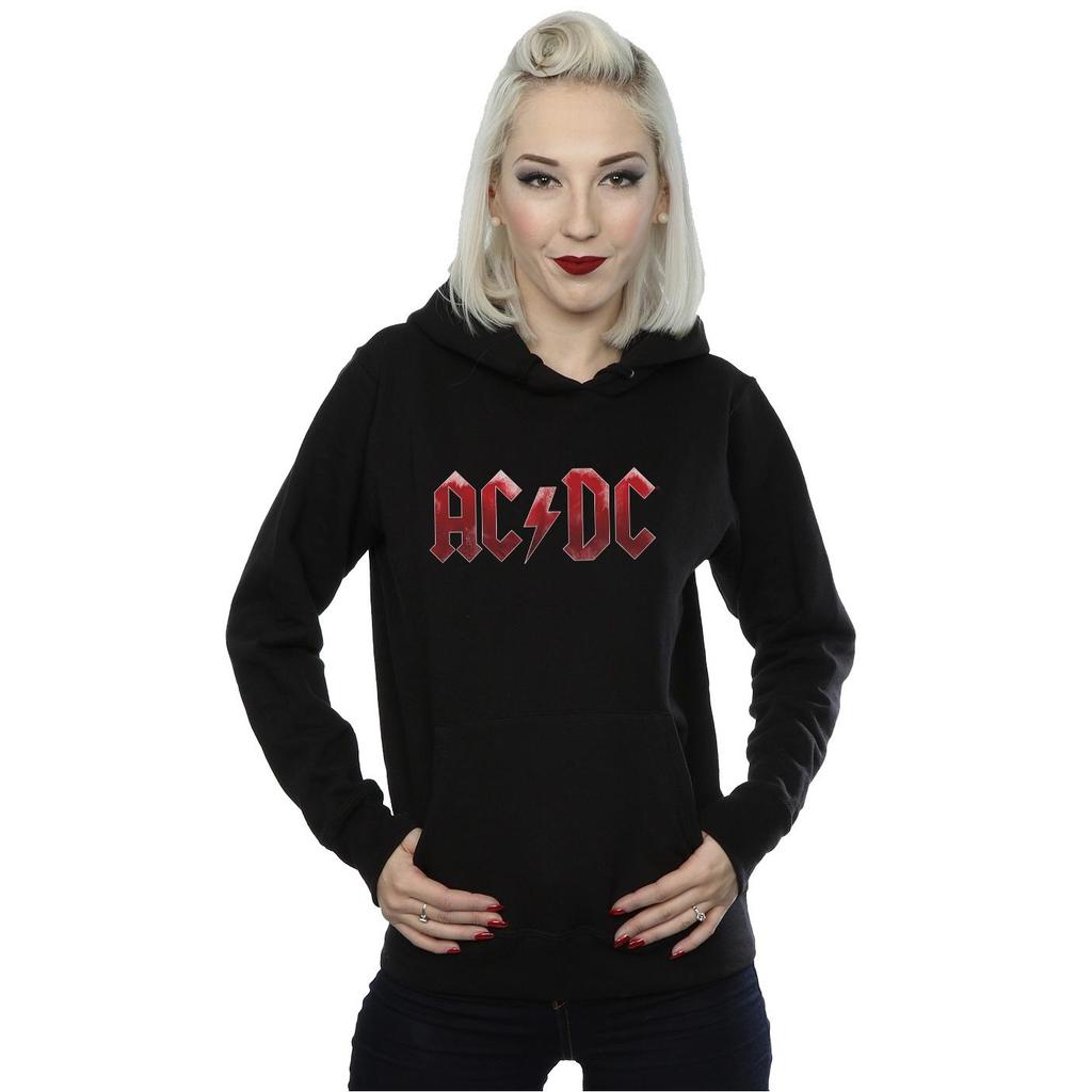 AC/DC Womens/Ladies Red Ice Logo Hoodie