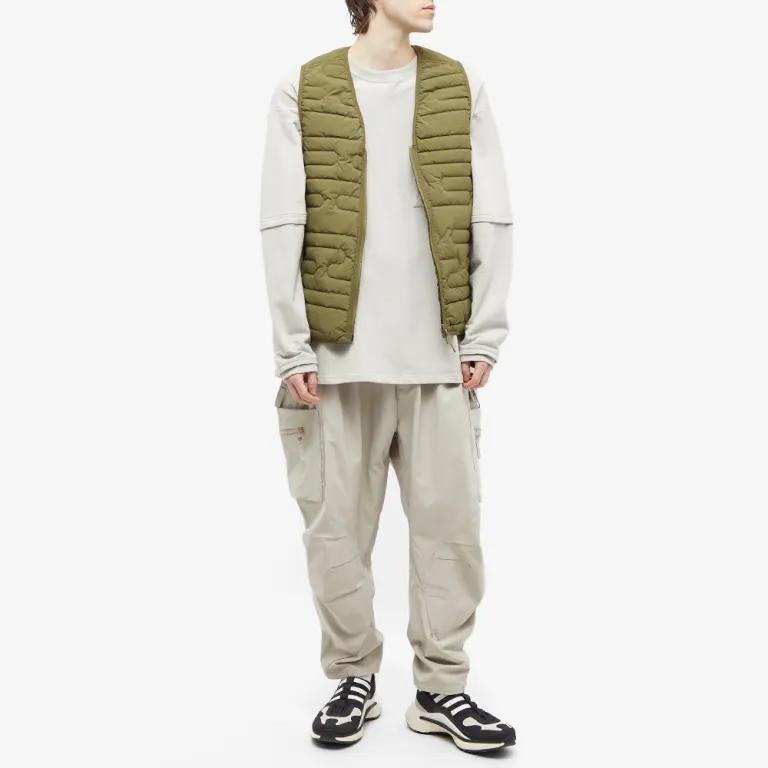 Y-3 Однотонный облегающий жилет без рукавов с V-образным вырезом, унисекс, жилеты, цвет милитари-зеленый HT4668