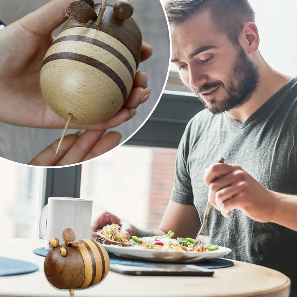 Деревянная бутылка для зубочисток влагостойкий держатель для зубочисток пчела бутылка для зубочисток большой стол форма для хранения обеденная кухня емкость X6I9