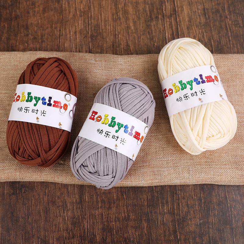 Crochet Knitting Tape Thick Cloth Fabric Strip Yarn 100%Polyester Craft For Hand Knitting Crochet Cushion Blanket Low Elasticity