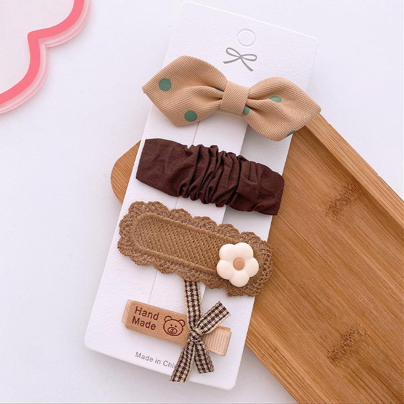 Coffee Warm Color Cute Cartoon Princess Hairpins Children Girls Kid Hair Clips Barrettes Accessories Hairclip Headwear Headdress