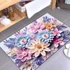 Three Dimensional Flower Diatomite Bathroom Diatomite Floor Mats Anti-slip Footwear Absorbent To Bathroom Carpets
