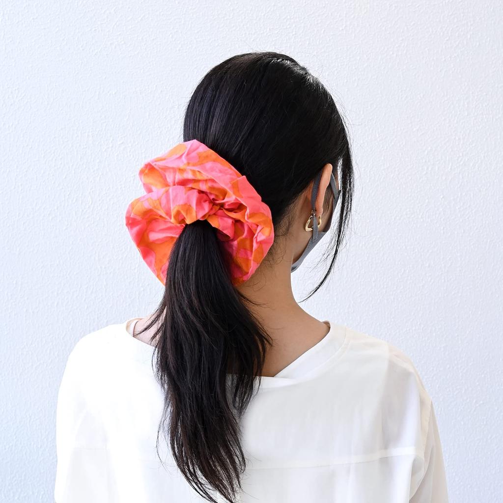 Marimekko Ruusunkukka Unikko Coral 091178 029 Scrunchie, Orange, [Used]