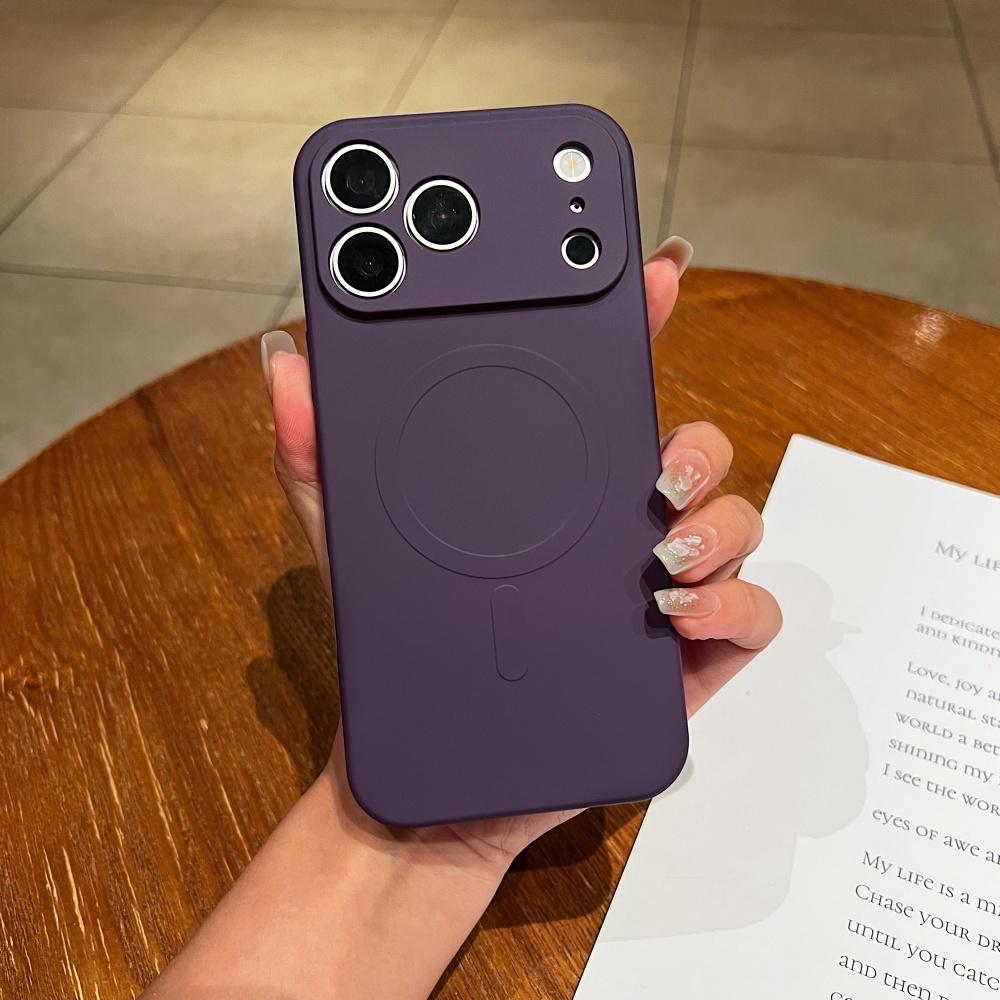 Morandi Color Magnetic for Magsafe Case for iPhone 18 Pro Max 18ProMax Liquid Silicone Wireless Charging Camera Protection Cover