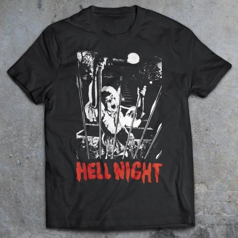 Hell's Night 1981 Movie T-shirt, 80s Horror Shirt Men's T-shirt Four Seasons Unisex Pure Cotton Casual Fashion Street Wear