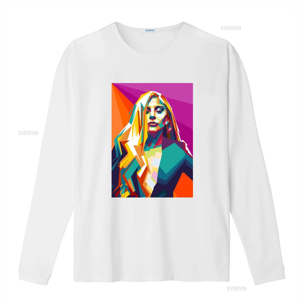Винтажная футболка Lady Gaga для молодежи с длинным рукавом и размером для малышей, винтажная, стиранная, удобная, уличный стиль, повседневная